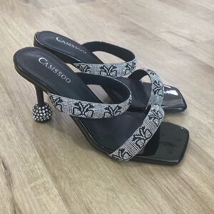 NEW Women’s Camssoo Rhinestone Heeled Sandals